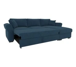 Nouveau 🔥 TIME Canap&eacute; convertible m&eacute;ridienne r&eacute;versible CASABLANCA tissu Malmo bleu 81 🤩 -Espace Déco Magasin 5907690901714 VO