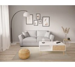 Bon marché ⭐ TIME Canapé 3 places CASABLANCA tissu Apolo silver 6 😉