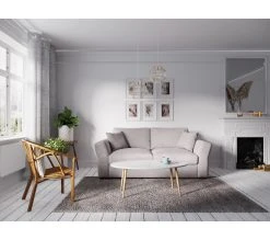 Promo 🤩 TIME Canapé 3 places CASABLANCA tissu Bella galet 🥰