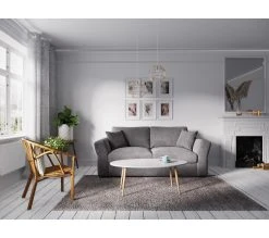 Coupon 🎉 TIME Canap&eacute; 3 places CASABLANCA tissu Bella gris souris ⌛