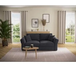 Grosses soldes 😀 TIME Canap&eacute; 3 places CASABLANCA tissu Enjoy graphite 24 🛒