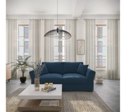 Offres 🧨 TIME Canapé 3 places CASABLANCA tissu Malmo bleu 81 ⌛