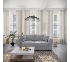 Meilleure vente ❤️ TIME Canap&eacute; 3 places CASABLANCA tissu Malmo gris 90 😉