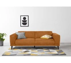 Promo 💯 TIME Canapé 3 places OSLO tissu Apache cognac 10 🤩