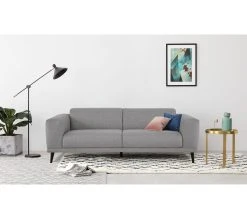 Coupon ❤️ TIME Canap&eacute; 3 places OSLO tissu malmo new 90 gris clair 🎉