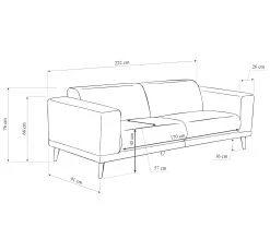Coupon 💯 TIME Canap&eacute; 3 places pieds bois OSLO tissu crown &eacute;b&egrave;ne 🔥 -Espace Déco Magasin 5907690927059 Z1